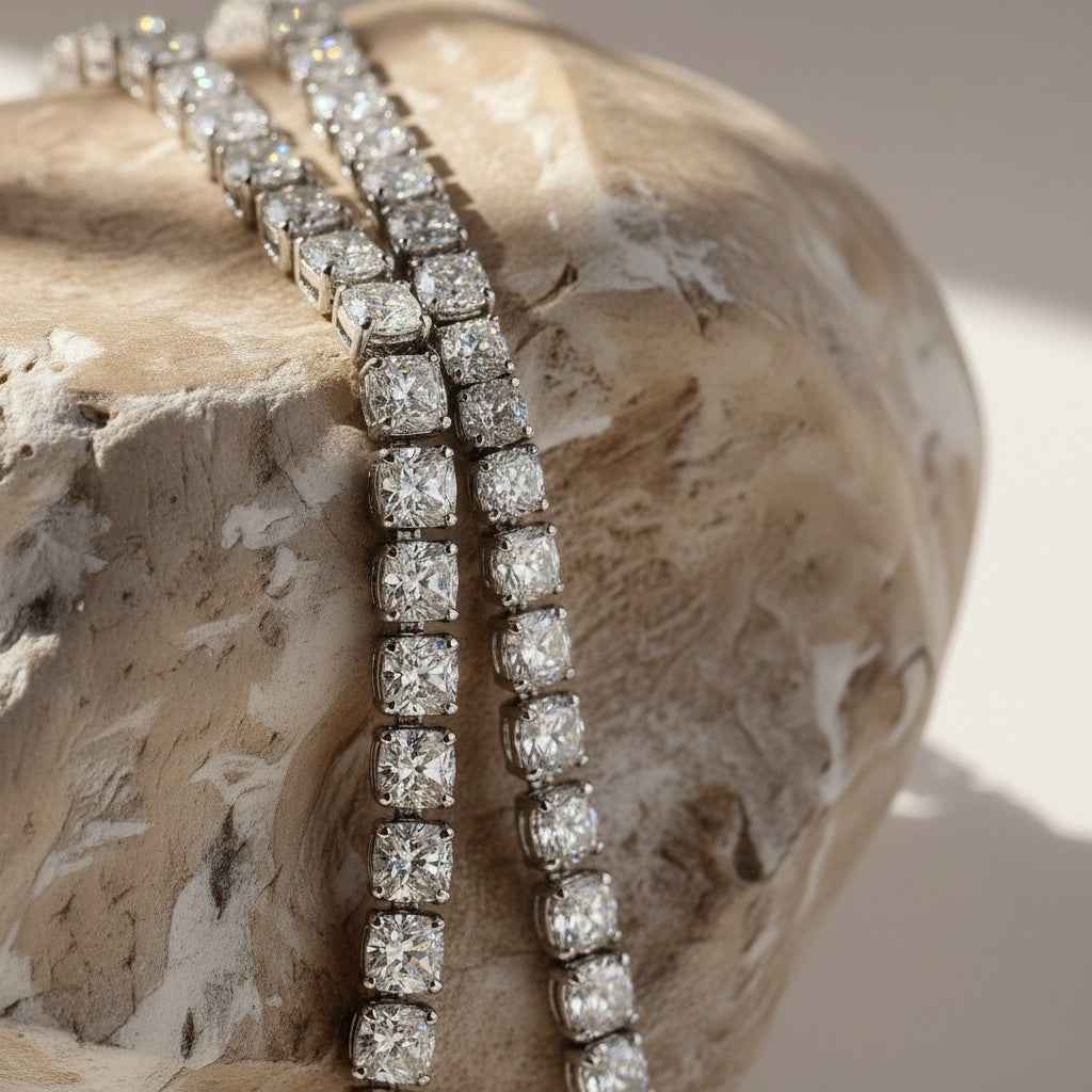 Éclat Moissanite Rhodium Necklace in Sterling Silver – Sparkling Elegance by Trendsi
