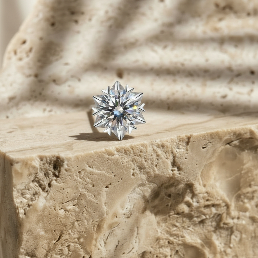 Ancrage — 4 Ct Moissanite Stud Earrings in Sterling Silver by Trendsi