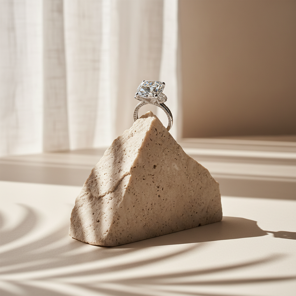 Aurèle — 8.6 Ct Moissanite Halo Ring in Sterling Silver by Trendsi