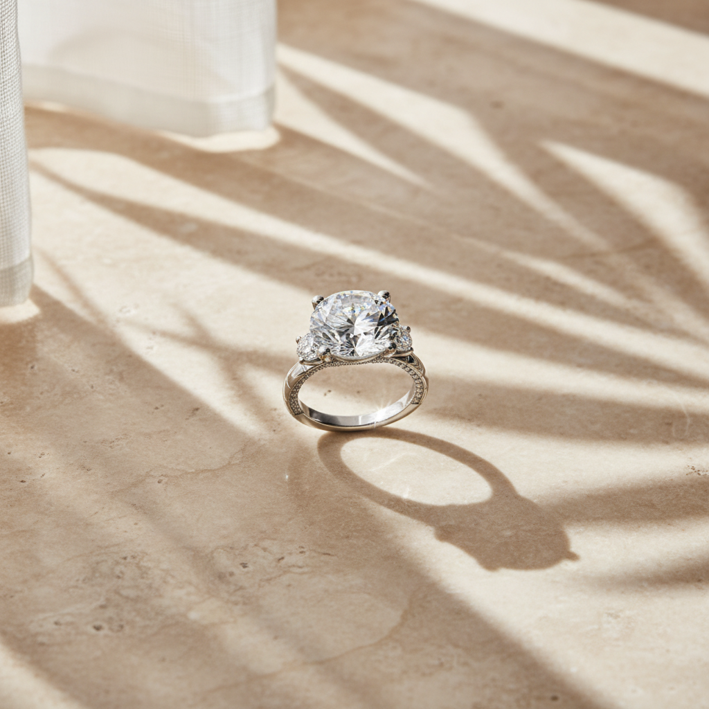 Aurèle — 8.6 Ct Moissanite Halo Ring in Sterling Silver by Trendsi