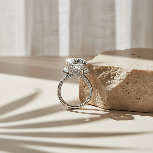 Aurèle — 8.6 Ct Moissanite Halo Ring in Sterling Silver by Trendsi