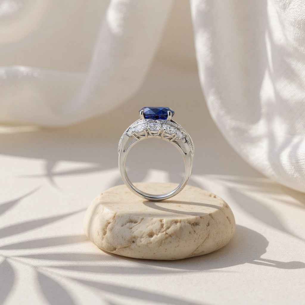 Azur — 5 Ct Sapphire Ring in Sterling Silver by Trendsi