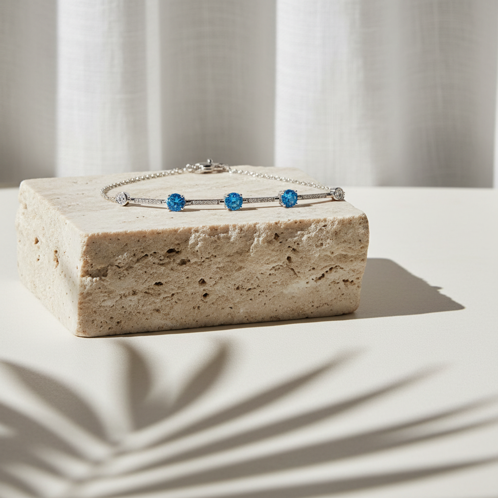 Trèfle — 3 Ct Moissanite Platinum Bracelet in Sterling Silver by Trendsi