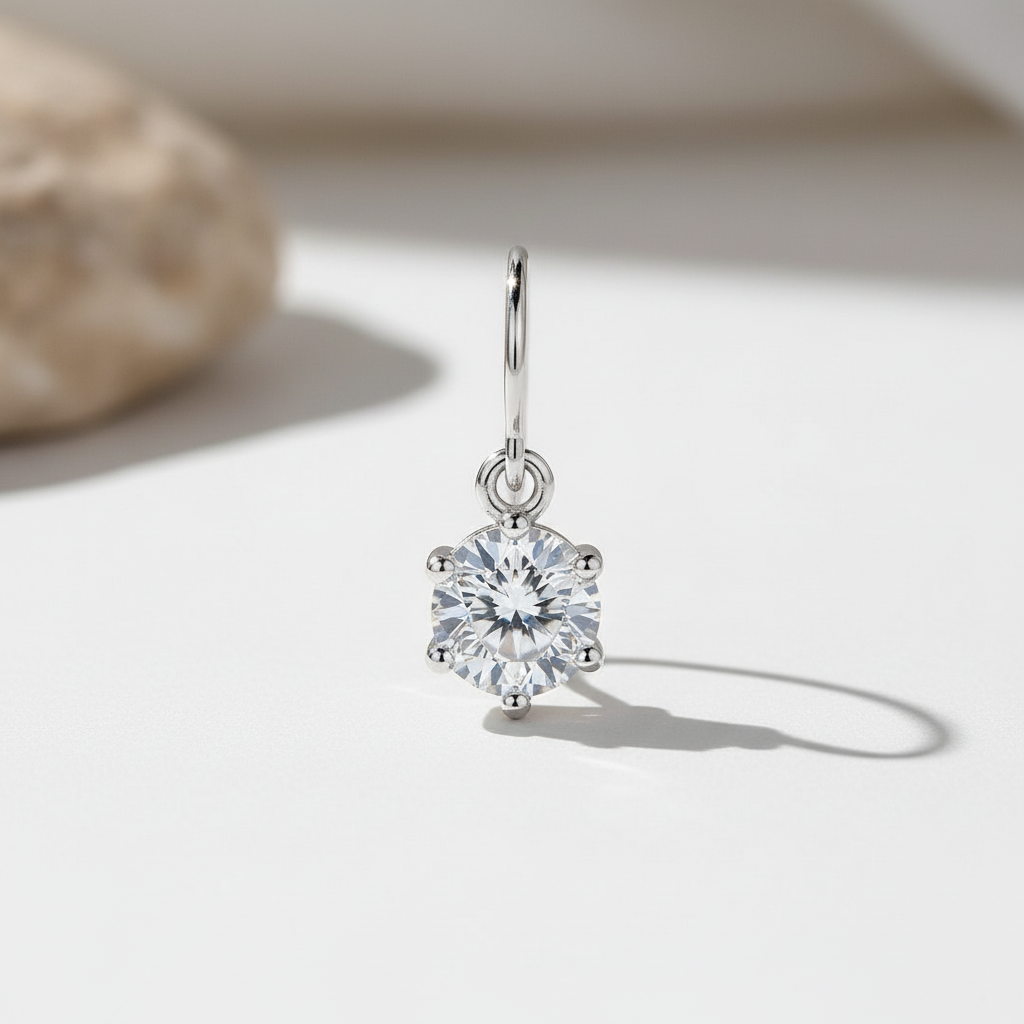 Chute — 2 Ct Moissanite 6-Prong Drop Earrings in Sterling Silver by Trendsi