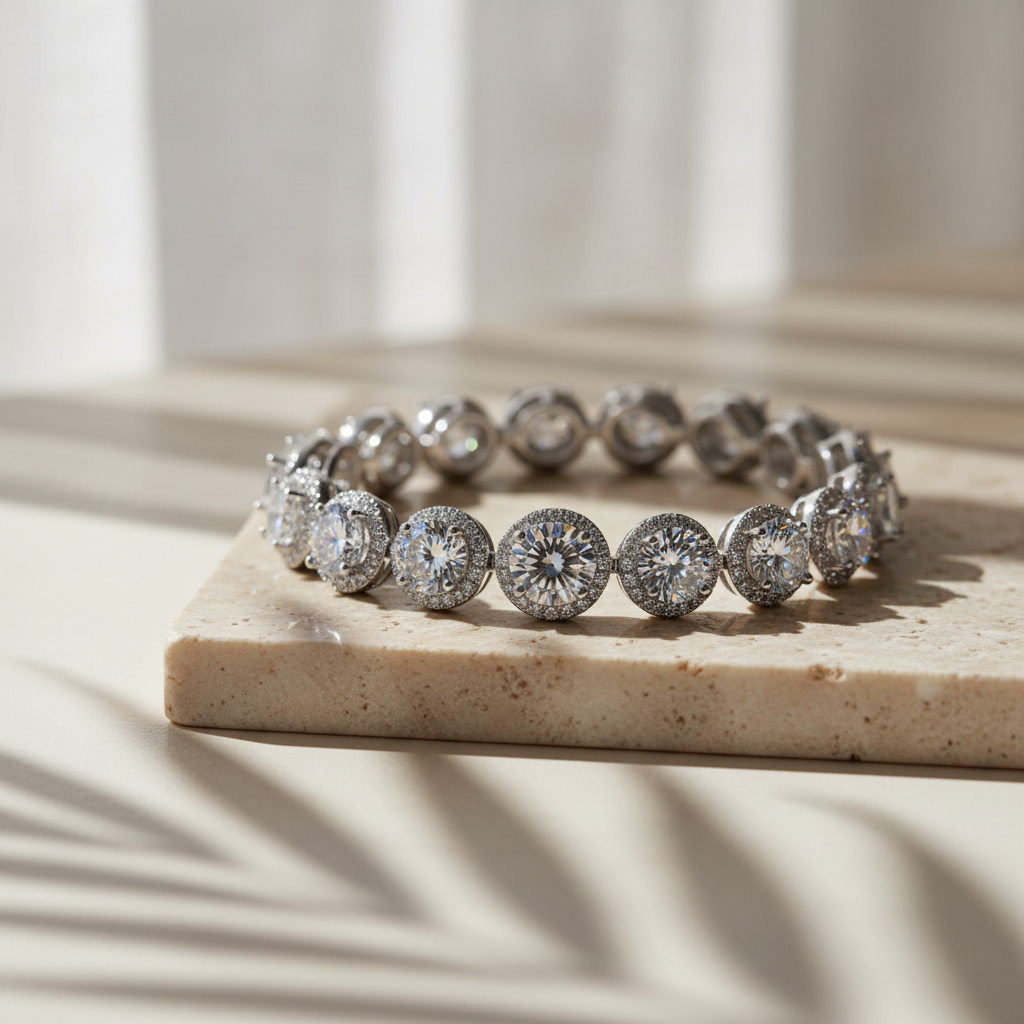 Constellation — 10.4 Ct Moissanite Rhodium Bracelet in Sterling Silver by Trendsi
