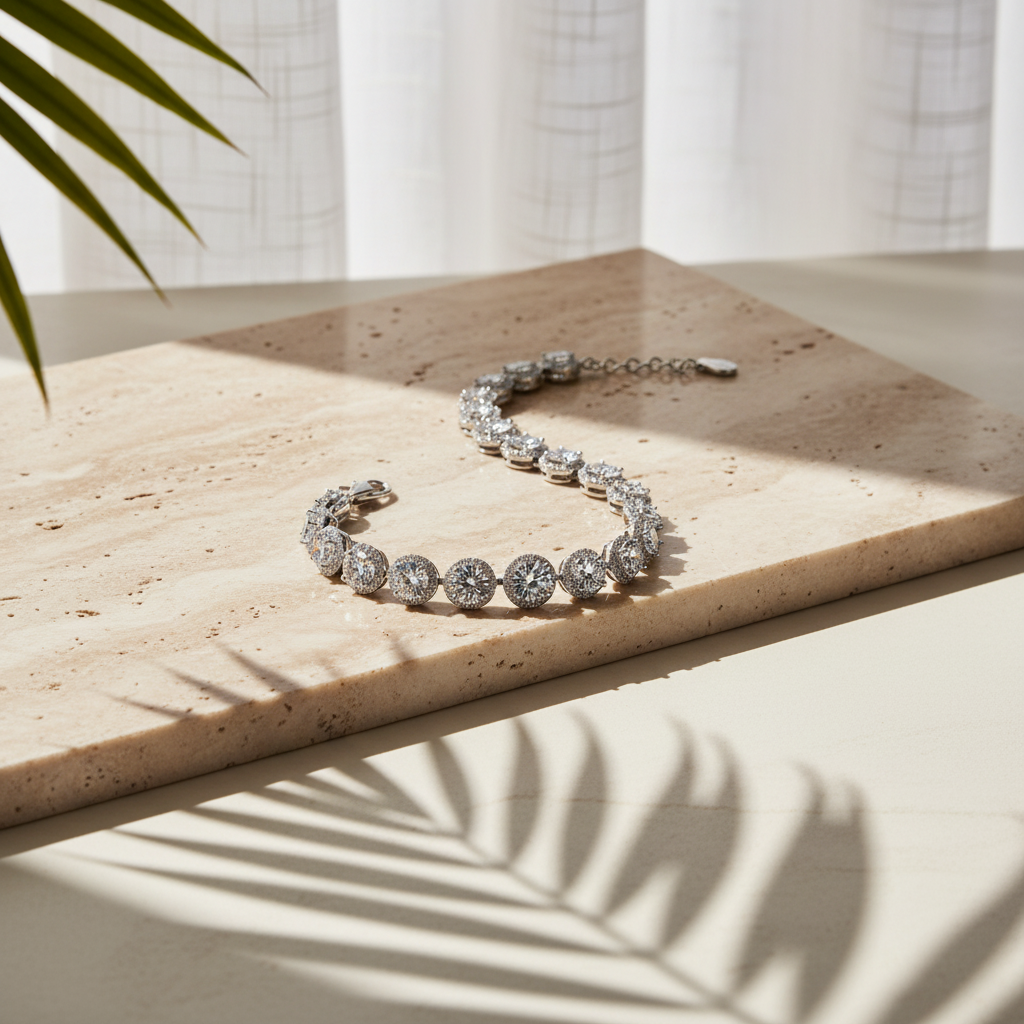Constellation — 10.4 Ct Moissanite Rhodium Bracelet in Sterling Silver by Trendsi