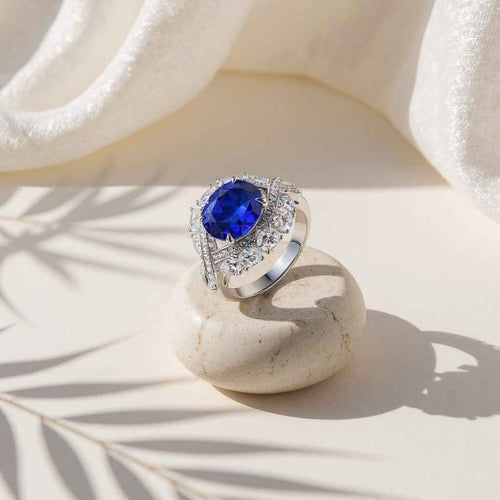 Azur — 5 Ct Sapphire Ring in Sterling Silver by Trendsi