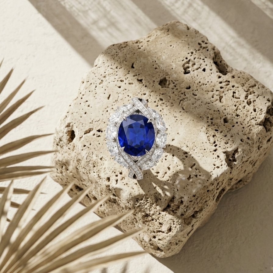 Azur — 5 Ct Sapphire Ring in Sterling Silver by Trendsi