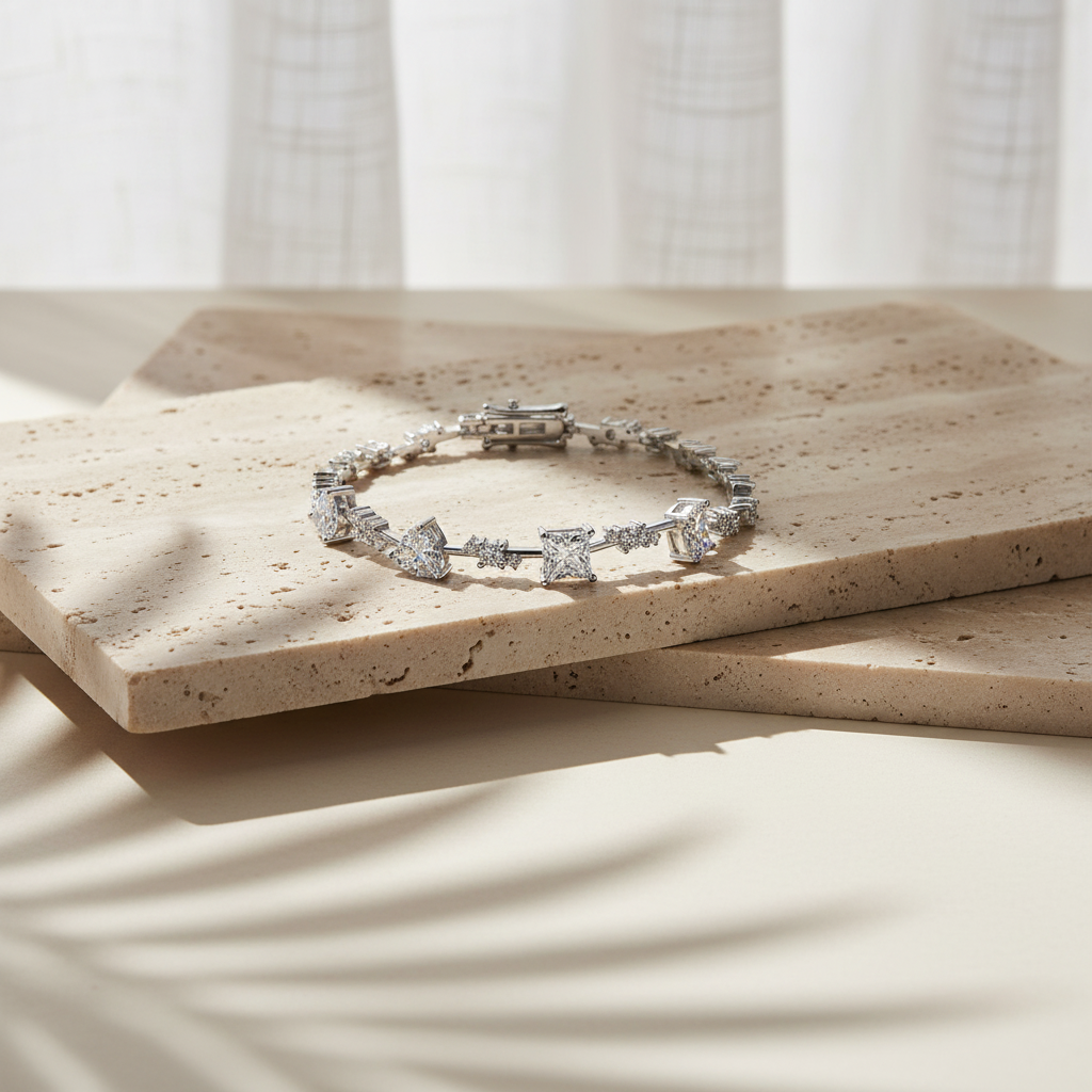 Ruisseau — 6.2 Ct Moissanite Bracelet in Sterling Silver by Trendsi