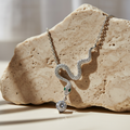 Serpent — 0.5 Ct Moissanite Snake Pendant Necklace in Sterling Silver by Trendsi