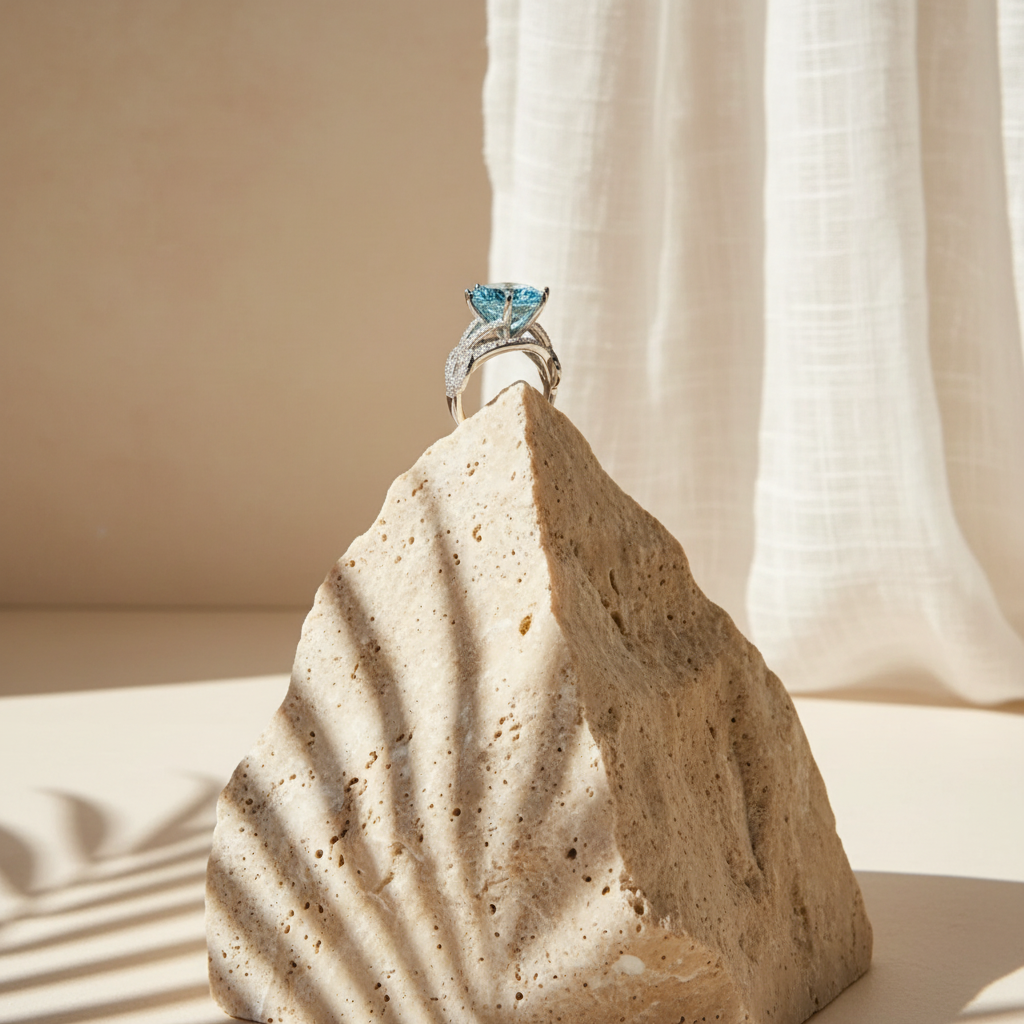 Soleil — 10 Ct Moissanite Ring in Sterling Silver by Trendsi