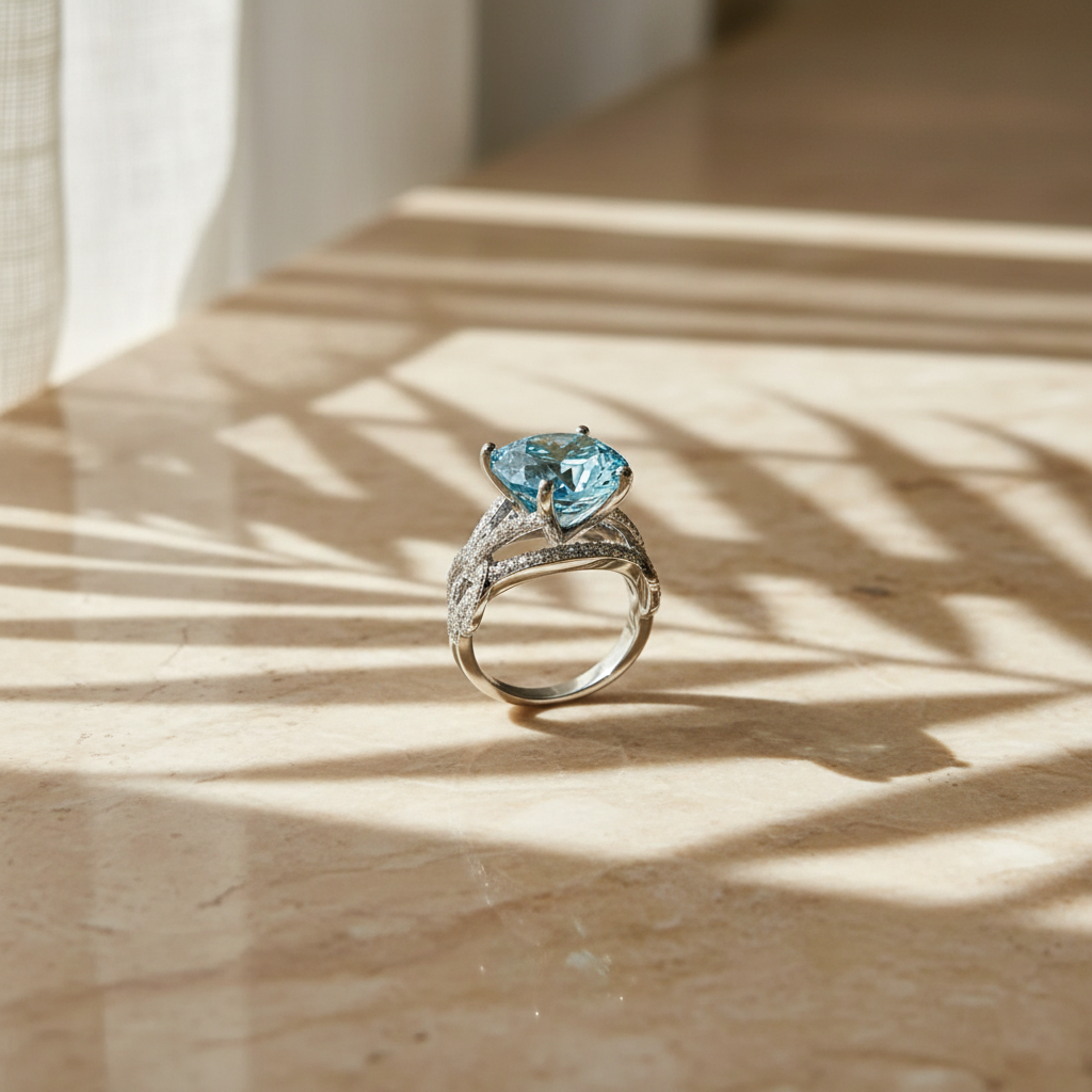 Soleil — 10 Ct Moissanite Ring in Sterling Silver by Trendsi