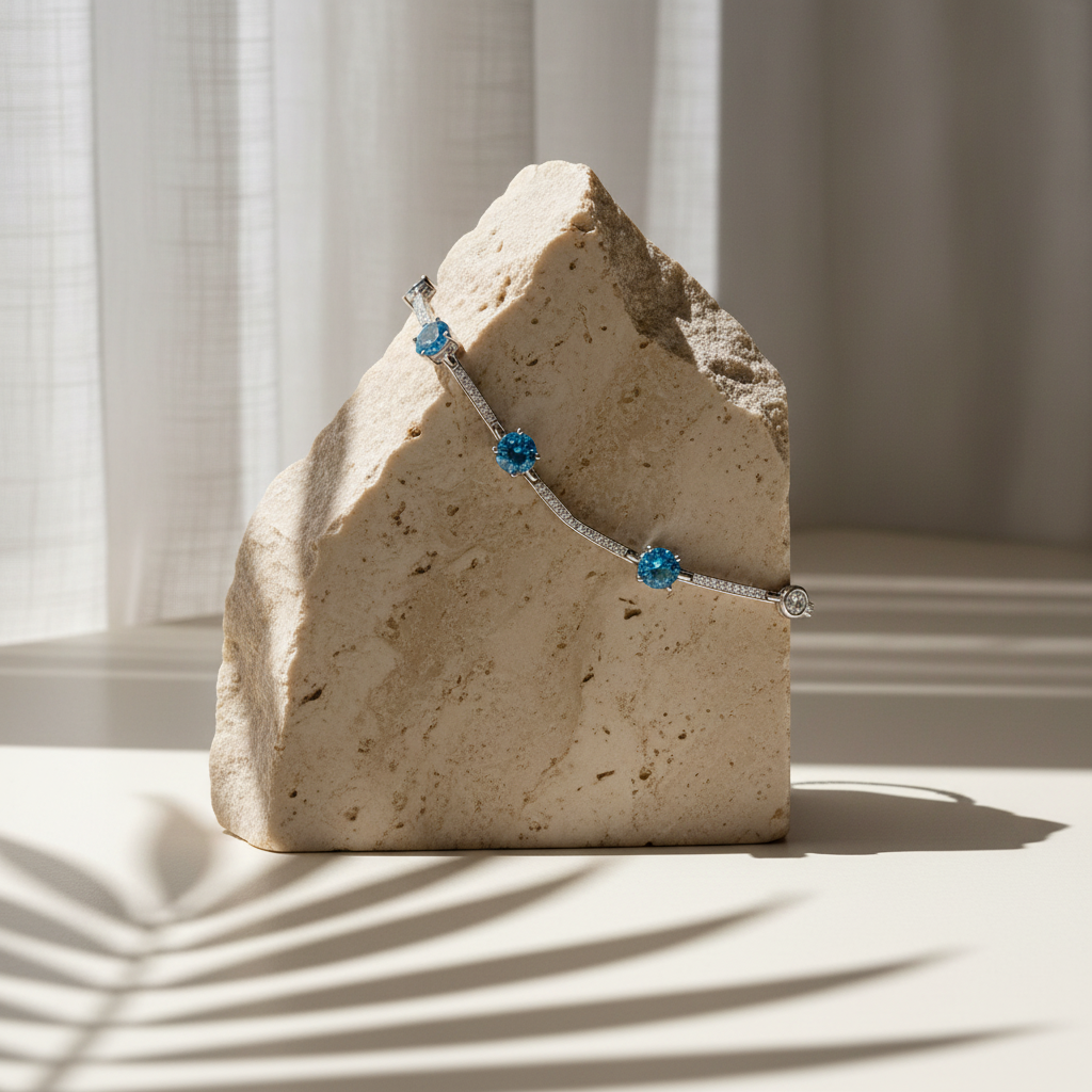 Trèfle — 3 Ct Moissanite Platinum Bracelet in Sterling Silver by Trendsi