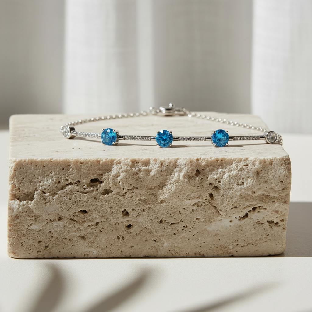 Trèfle — 3 Ct Moissanite Platinum Bracelet in Sterling Silver by Trendsi